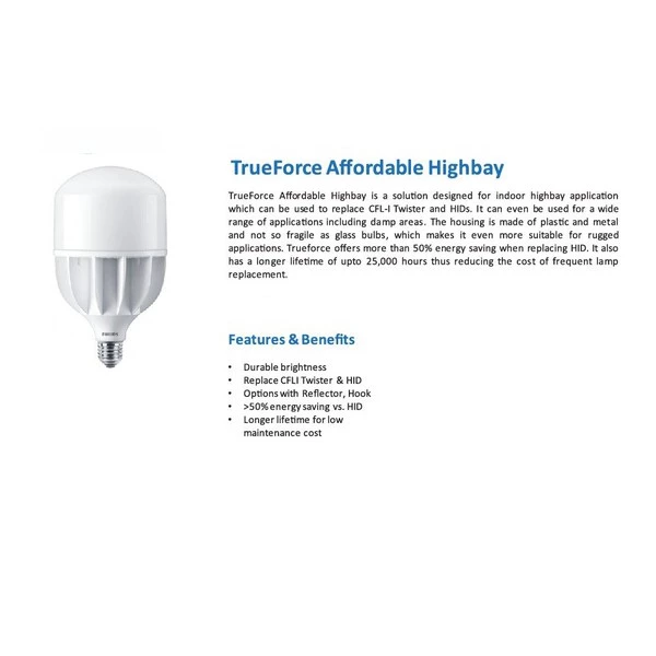 Philips TForce Core High Bay Industrial 30W E27 LED Bulb Cool Daylight  6500K