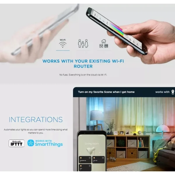 Philips WiZ E27 Smart Lighting Tunable White Bulb  Starter Kit with WiZ Smart Lighting Remote Control