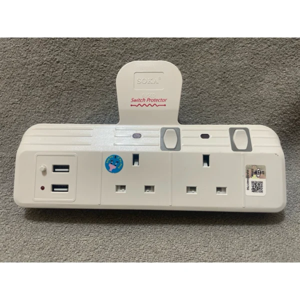 2.4A USB TWO GANG ADAPTOR WITH SWITCH PROTECTOR