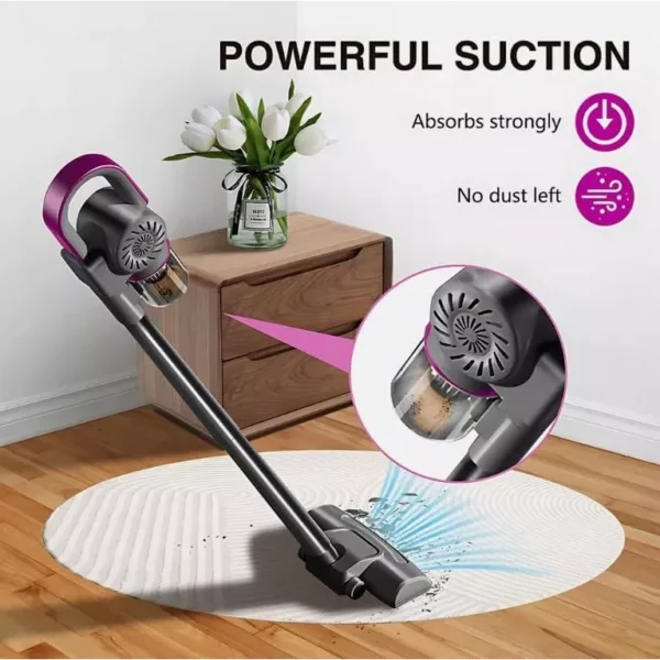 Cordless Stick Vacuum Cleaner   120W Handheld Lightweight for Carpet  Hard Floor