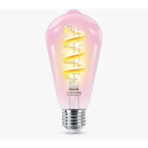 PHILIPS Wiz ST64 Filament Clear Smart Bulb 6 3 40W ST64 E27 822 65 RGB CL