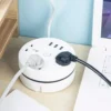 Round Power Strip 3 Socket 3 Usb Power Strip with Retractable Cord for Home Office Travel Uk Plug 2500w 10a Multi